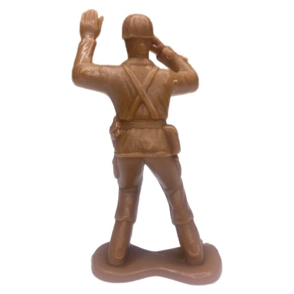 Large Tan & Green Plastic Army Men 3 3/4 - 4 Inches Tall Lot of 6 - Picture 9 of 13